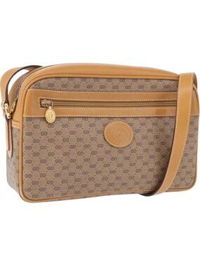 GUCCI Micro GG Supreme Shoulder Bag PVC Beige Gold 001 56 0942